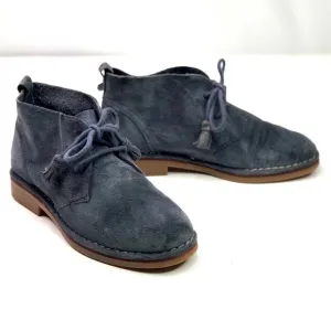 Hush Puppies blue suede chukka ankle boots lace up size 7.5 wide