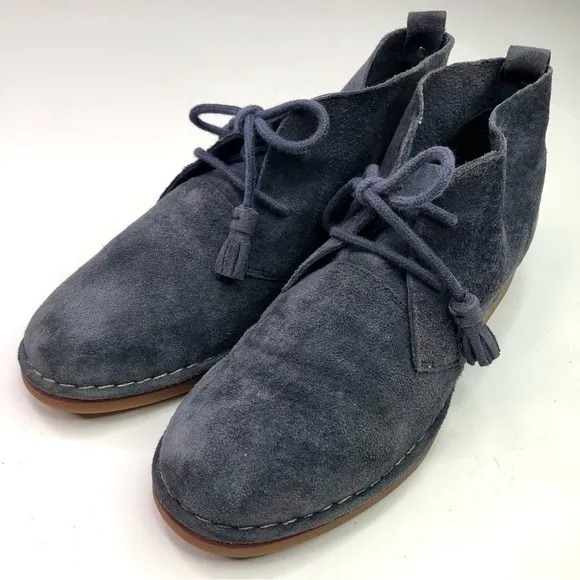 Hush Puppies blue suede chukka ankle boots lace up size 7.5 wide