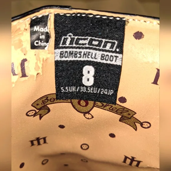 Icon Moto Bombshell Motorcycle Boots with Buckle Detail