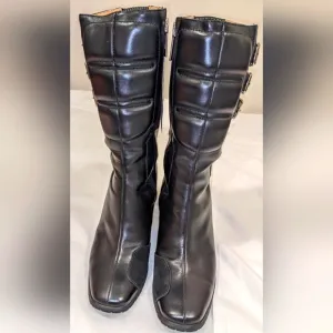 Icon Moto Bombshell Motorcycle Boots with Buckle Detail