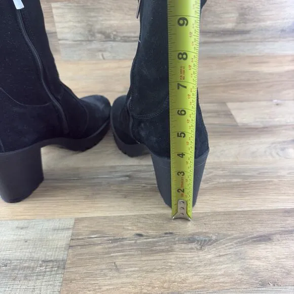Igi &amp; Co Size 8 Black Leather Ankle Boot With Zipper Patent Strap 6Cm 3/4