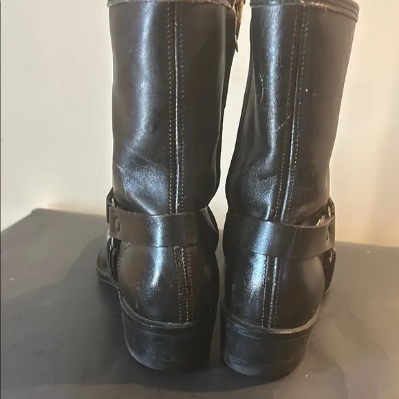 Iron Age Men’s Black Leather Mid-Calf Boots with Sturdy Sole