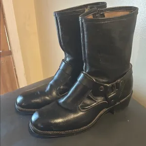Iron Age Men’s Black Leather Mid-Calf Boots with Sturdy Sole