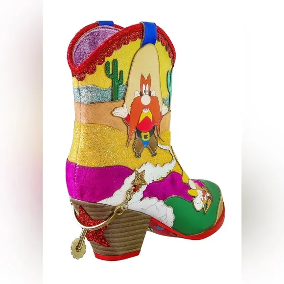 IRREGULAR CHOICE X LOONEY TUNES BEEP! BEEP! COWBOY BOOTS Size 9 NEW IN BOX