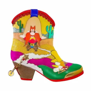 IRREGULAR CHOICE X LOONEY TUNES BEEP! BEEP! COWBOY BOOTS Size 9 NEW IN BOX