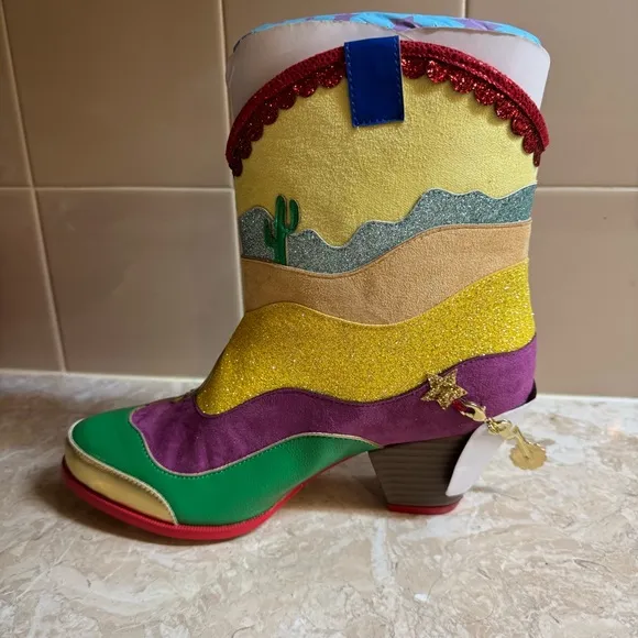IRREGULAR CHOICE X LOONEY TUNES BEEP! BEEP! COWBOY BOOTS Size 9 NEW IN BOX