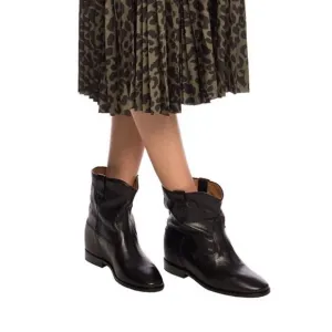 Isabel Marant crisi concealed wedge black Leather ankle boots euro 38 us 8 women