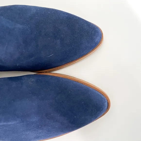 Italeau Florence Leather Ankle Booties Blue