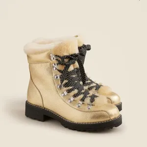 J. Crew New Nordic boots in metallic leather CE829 Gold