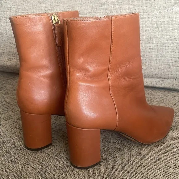 J. CREW Sadie Tan Leather Zip Up Ankle Boots Size 9.5