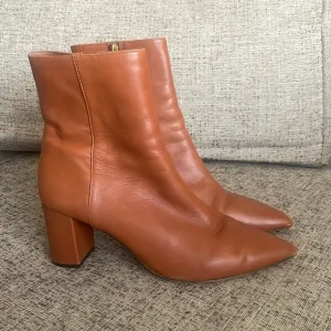 J. CREW Sadie Tan Leather Zip Up Ankle Boots Size 9.5