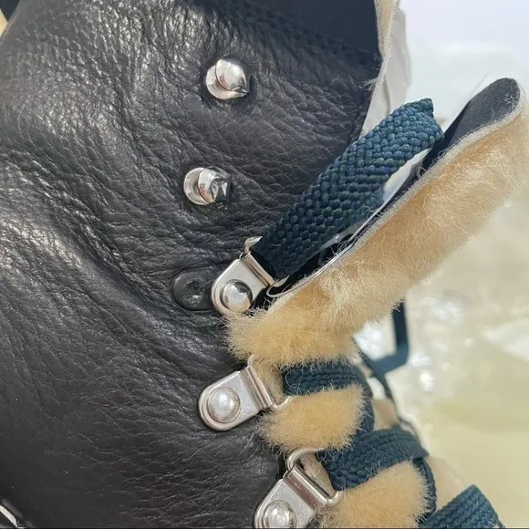 J crew womens nordic boots black leather size 7