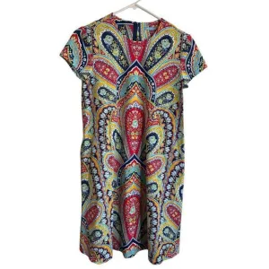 J. Mcglaughlin Catalina‎ Cloth Printed Paisley Shift Dress with pockets Size XS