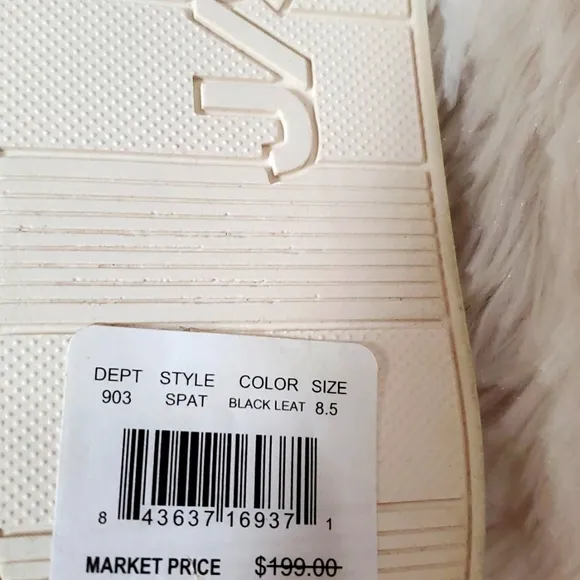 J Slides Leather Winter Boots Faux Fur Waterproof Wedge Size 8.5 NWT