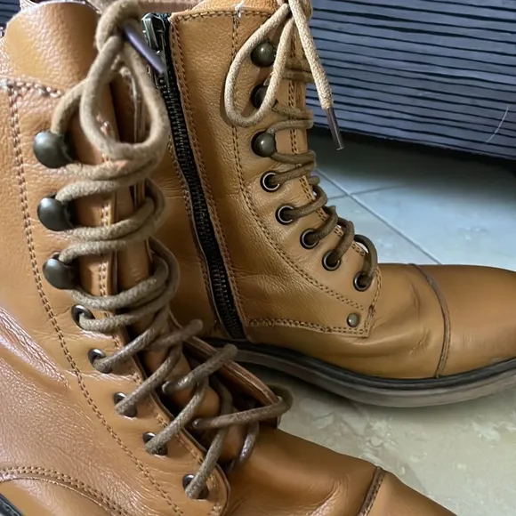 J75 Jump Cylinder Men's Leather Lace Up Motorcycle Boots Size 8