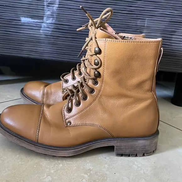J75 Jump Cylinder Men's Leather Lace Up Motorcycle Boots Size 8