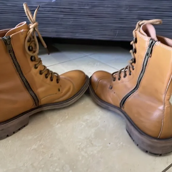 J75 Jump Cylinder Men's Leather Lace Up Motorcycle Boots Size 8