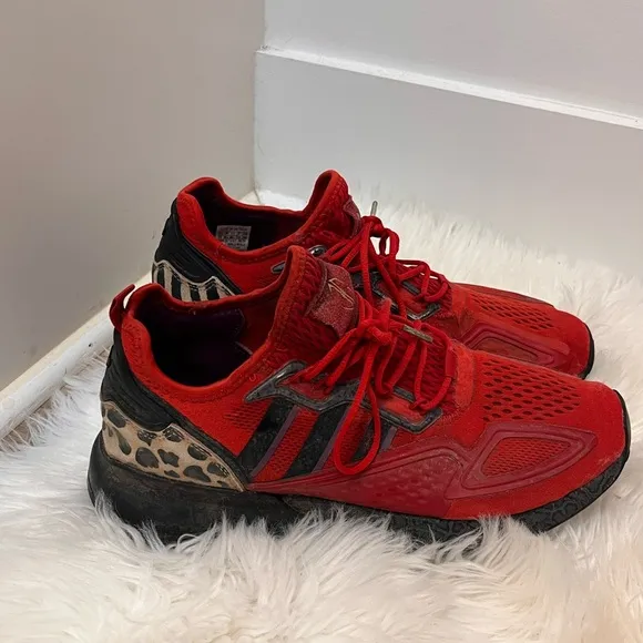 Jalen Ramsey x ZX 2K Boost 'Survival Is Rare' red black leopard men sz 11 shoes