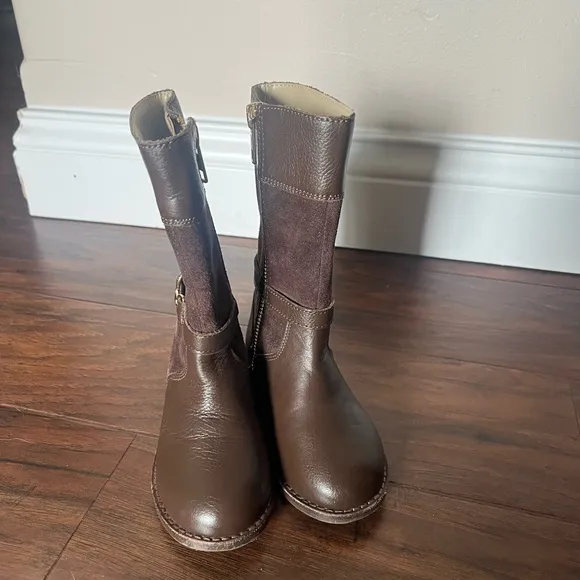 Janie and Jack Brown Leather and Suede Boots Riding Boots-Size 7