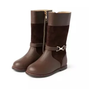 Janie and Jack Brown Leather and Suede Boots Riding Boots-Size 7