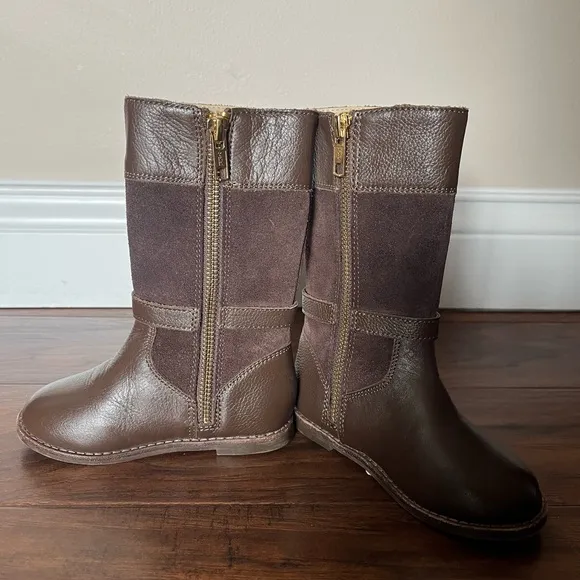 Janie and Jack Brown Leather and Suede Boots Riding Boots-Size 7