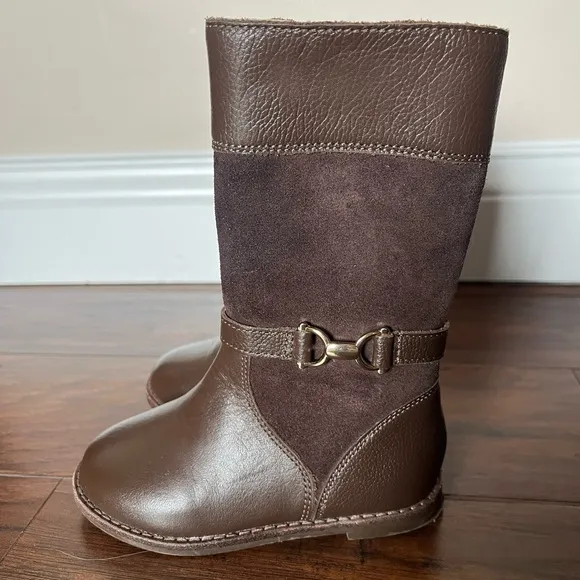 Janie and Jack Brown Leather and Suede Boots Riding Boots-Size 7