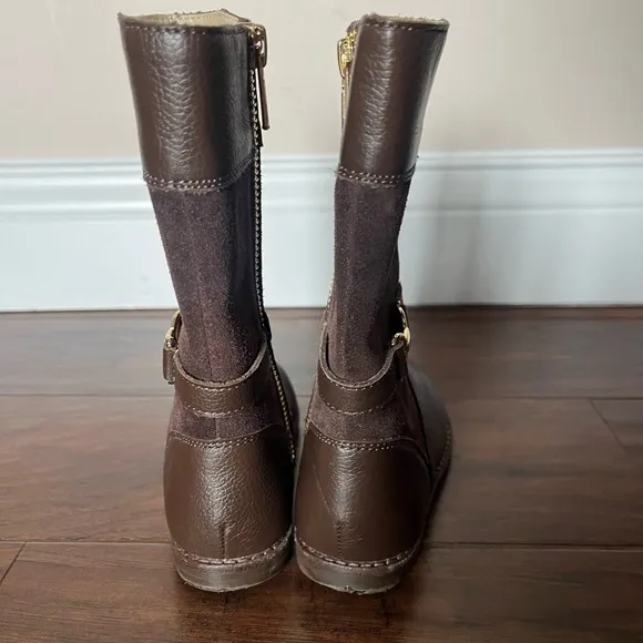 Janie and Jack Brown Leather and Suede Boots Riding Boots-Size 7