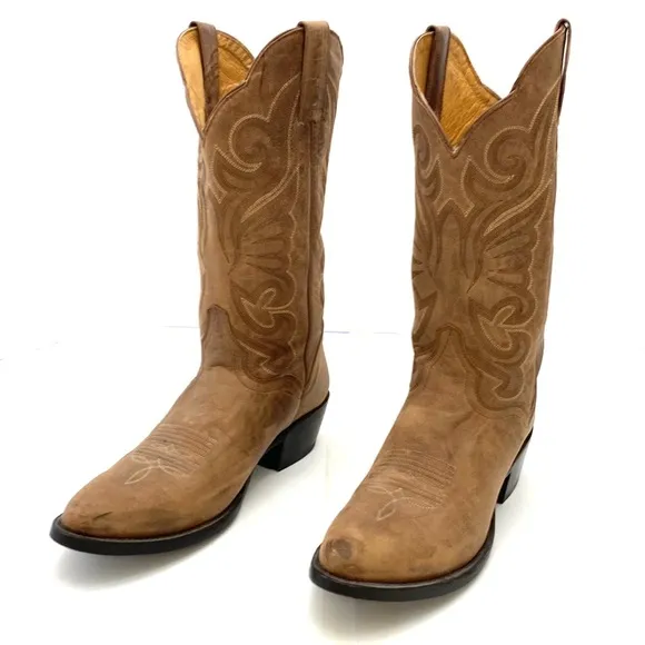 JB Dillon Women’s Tan Goat Leather Western Cowgirl Boots