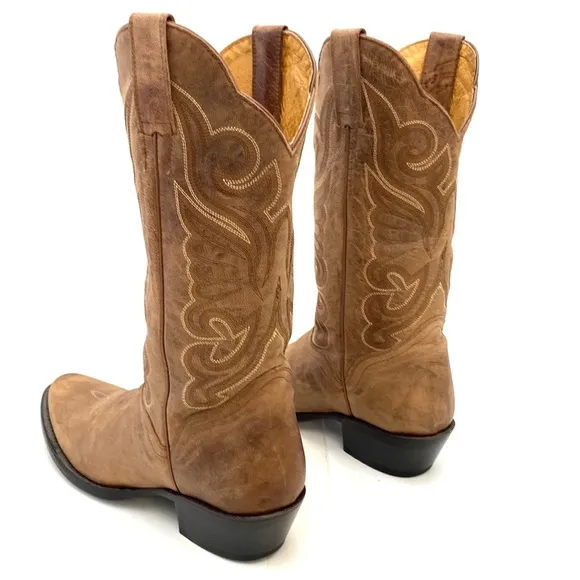 JB Dillon Women’s Tan Goat Leather Western Cowgirl Boots