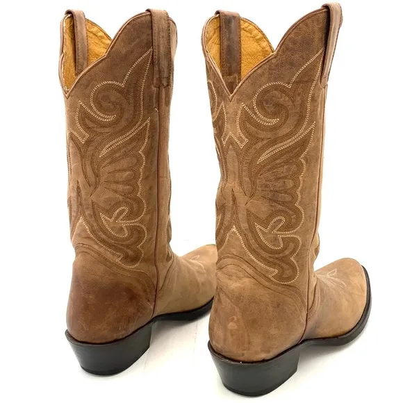 JB Dillon Women’s Tan Goat Leather Western Cowgirl Boots