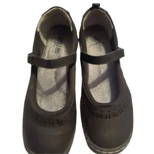 JBU by Jambu Womens Black Vegan Leather Perforated Mary Jane Shoes Size 7.5M