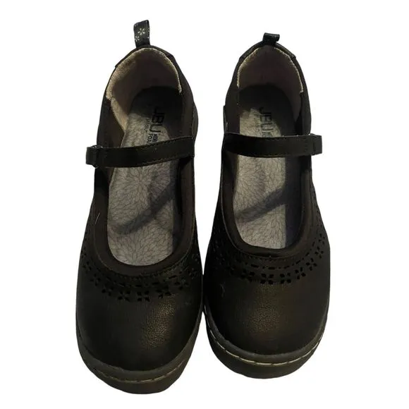 JBU by Jambu Womens Black Vegan Leather Perforated Mary Jane Shoes Size 7.5M