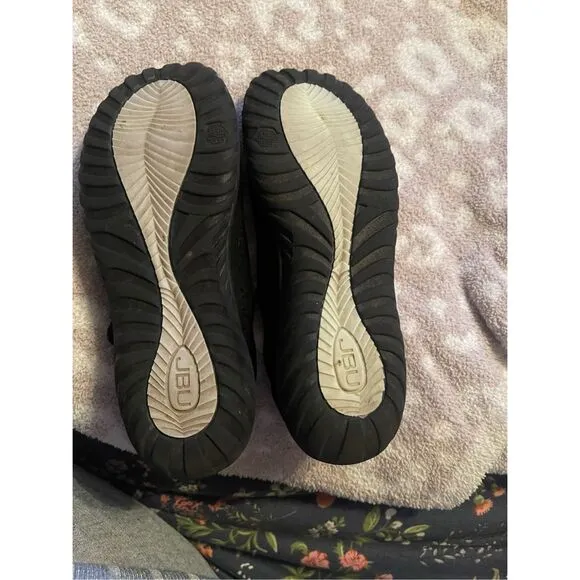 JBU by Jambu Womens Black Vegan Leather Perforated Mary Jane Shoes Size 7.5M