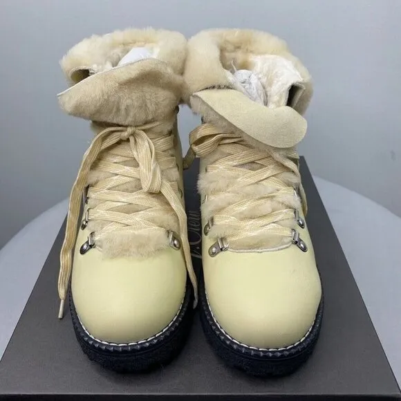J.Crew $198 Women's Nordic Boots in Leather Soft Yellow Size 7M BD332