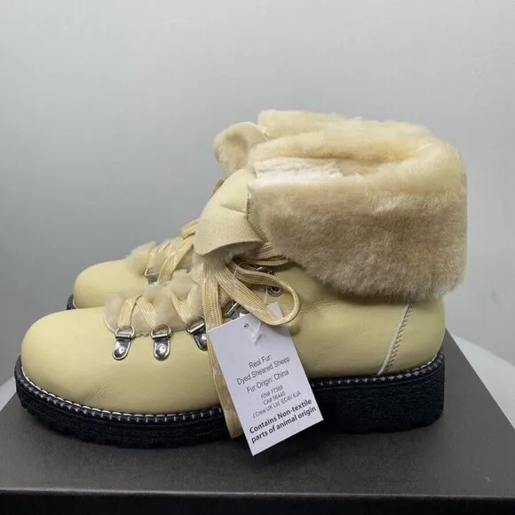 J.Crew $198 Women's Nordic Boots in Leather Soft Yellow Size 7M BD332