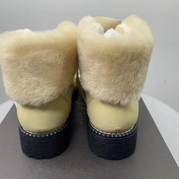 J.Crew $198 Women's Nordic Boots in Leather Soft Yellow Size 7M BD332