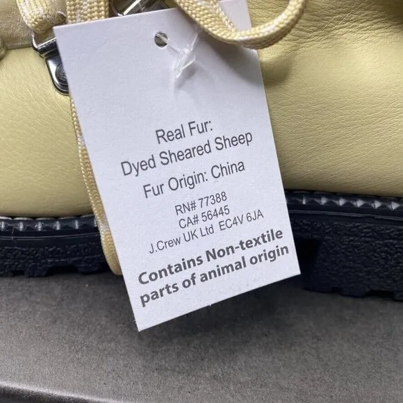 J.Crew $198 Women's Nordic Boots in Leather Soft Yellow Size 7M BD332