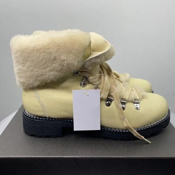 J.Crew $198 Women's Nordic Boots in Leather Soft Yellow Size 7M BD332