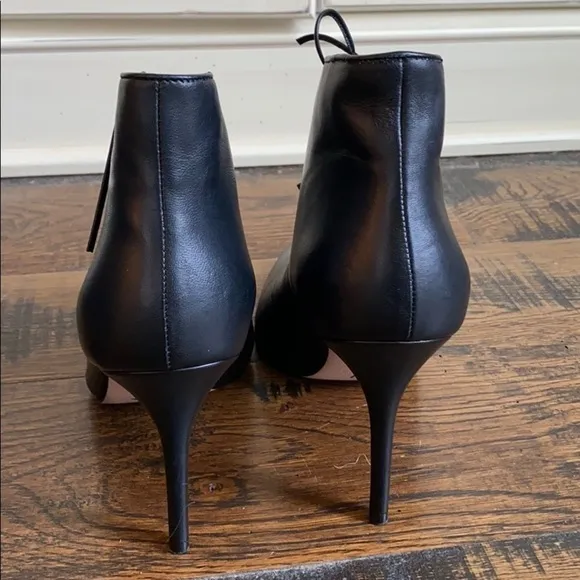 J.Crew Elsie Lace Up Boots  black leather heels