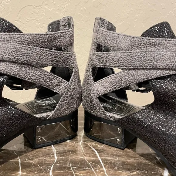 Jeffrey Campbell Everly Two-toned Leather Ankle Boots