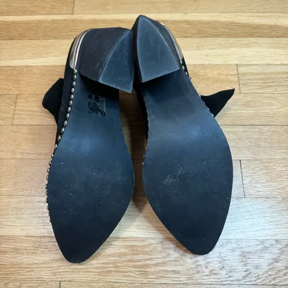 Jeffrey Campbell Optimum ST Black Oiled Silver Suede Studded Boots 9