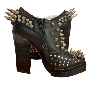 Jeffrey Campbell The Clive Leather Spiked Platform Boots Punk Goth Size 5