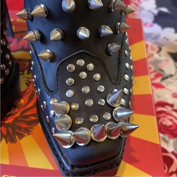 Jeffrey Campbell The Clive Leather Spiked Platform Boots Punk Goth Size 5