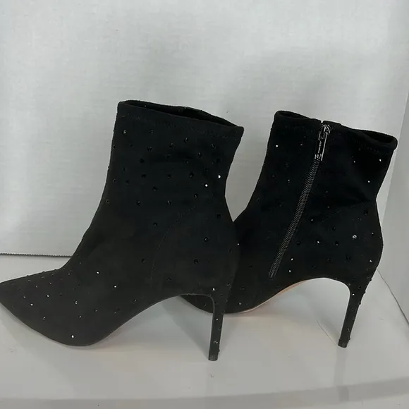 Jessica Simpson black sequins ankle boots size 9.5
