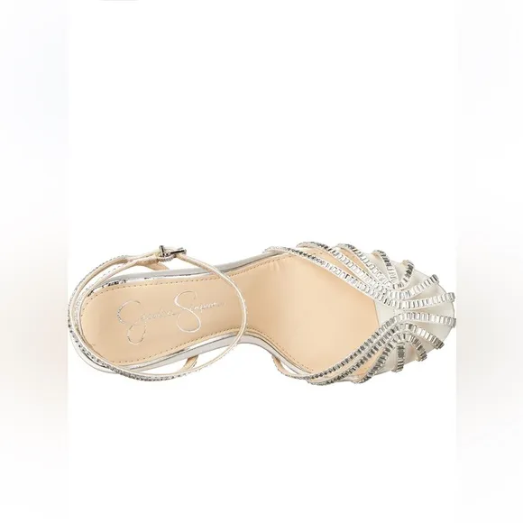 Jessica Simpson Jileta High Heel Sandals Womens Nude Buckle Sz 8.5