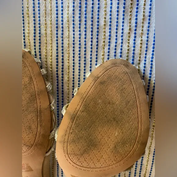 Jessica Simpson Jileta High Heel Sandals Womens Nude Buckle Sz 8.5