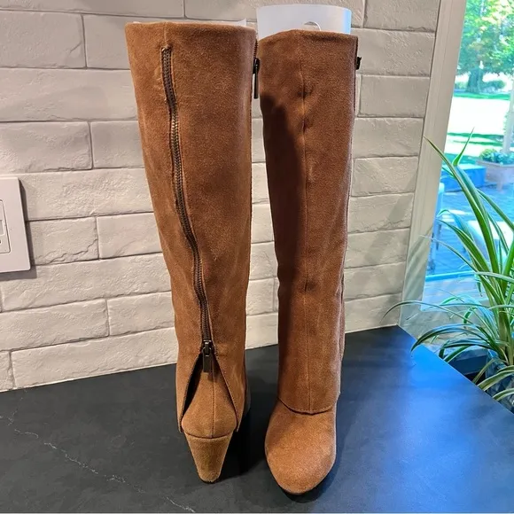 Jessica Simpson sz 6 Rallie chestnut suede tall wedge boots