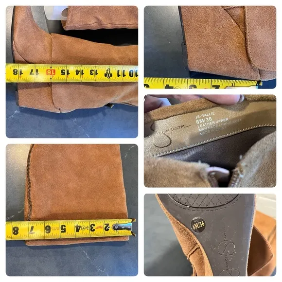 Jessica Simpson sz 6 Rallie chestnut suede tall wedge boots