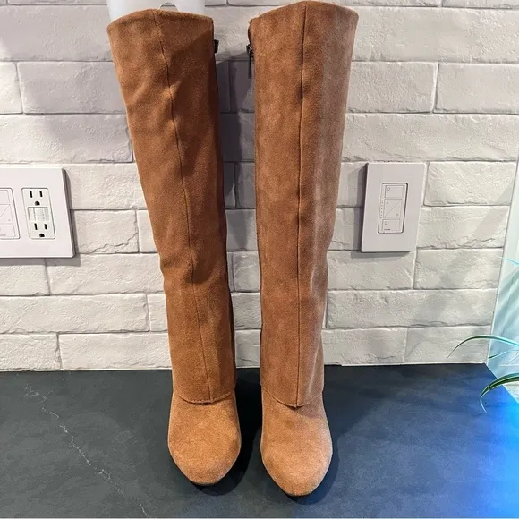 Jessica Simpson sz 6 Rallie chestnut suede tall wedge boots
