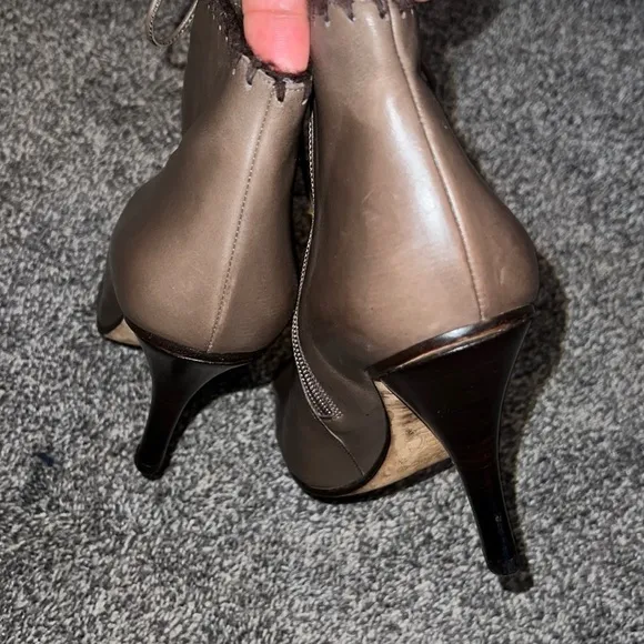 Jimmy Choo Leather Whipstitch Trim Boots. Maison Margiela Leather Printed Boots.